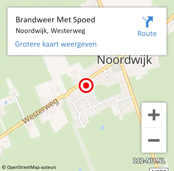 Locatie op kaart van de 112 melding: Brandweer Met Spoed Naar Noordwijk, Westerweg op 24 november 2023 17:13