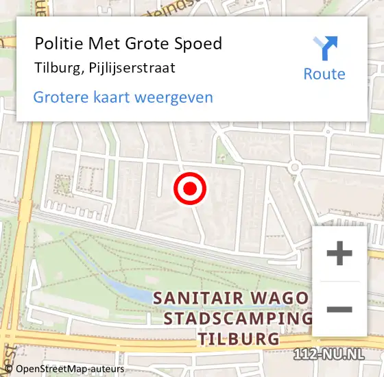Locatie op kaart van de 112 melding: Politie Met Grote Spoed Naar Tilburg, Pijlijserstraat op 24 november 2023 17:23