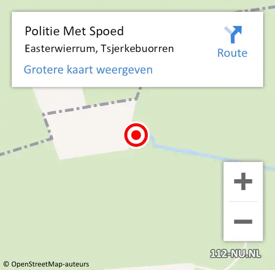 Locatie op kaart van de 112 melding: Politie Met Spoed Naar Easterwierrum, Tsjerkebuorren op 24 november 2023 18:18