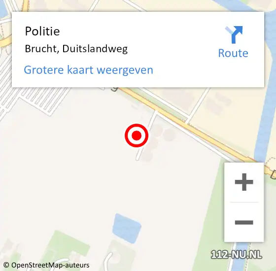 Locatie op kaart van de 112 melding: Politie Brucht, Duitslandweg op 24 november 2023 18:46