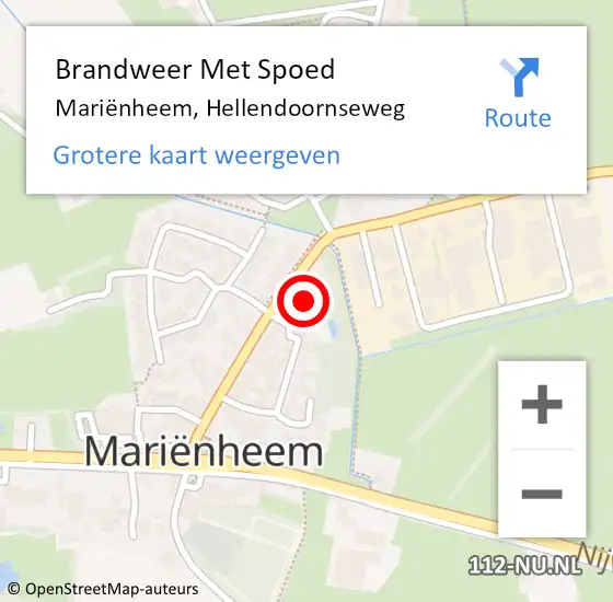 Locatie op kaart van de 112 melding: Brandweer Met Spoed Naar Mariënheem, Hellendoornseweg op 24 november 2023 19:09