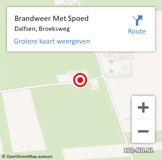 Locatie op kaart van de 112 melding: Brandweer Met Spoed Naar Dalfsen, Broeksweg op 24 november 2023 19:10