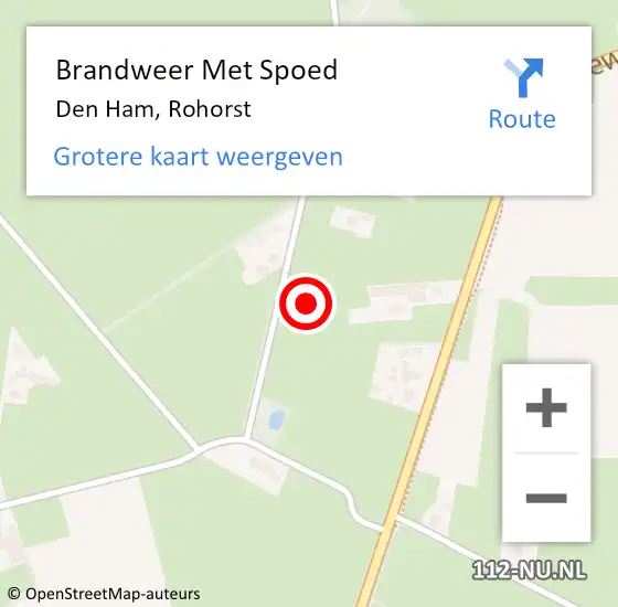 Locatie op kaart van de 112 melding: Brandweer Met Spoed Naar Den Ham, Rohorst op 24 november 2023 19:54