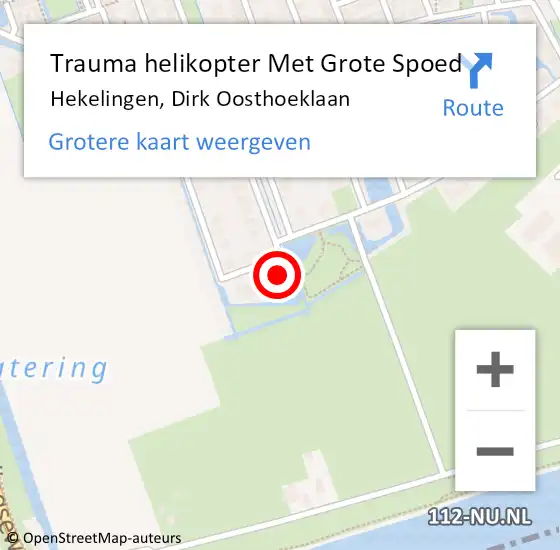 Locatie op kaart van de 112 melding: Trauma helikopter Met Grote Spoed Naar Hekelingen, Dirk Oosthoeklaan op 24 november 2023 19:59