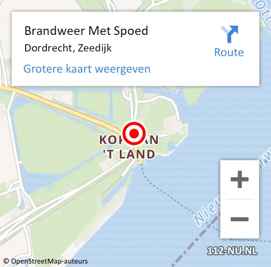 Locatie op kaart van de 112 melding: Brandweer Met Spoed Naar Dordrecht, Zeedijk op 24 november 2023 20:57