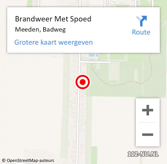 Locatie op kaart van de 112 melding: Brandweer Met Spoed Naar Meeden, Badweg op 24 november 2023 21:09