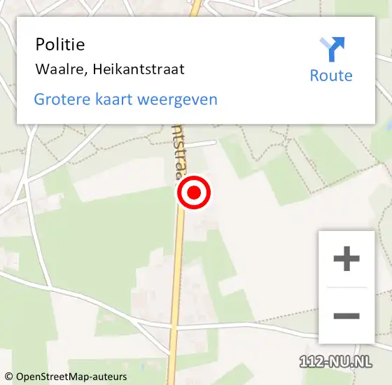 Locatie op kaart van de 112 melding: Politie Waalre, Heikantstraat op 24 november 2023 21:56