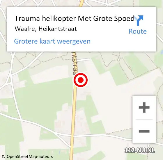 Locatie op kaart van de 112 melding: Trauma helikopter Met Grote Spoed Naar Waalre, Heikantstraat op 24 november 2023 21:58