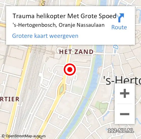 Locatie op kaart van de 112 melding: Trauma helikopter Met Grote Spoed Naar 's-Hertogenbosch, Oranje Nassaulaan op 26 november 2023 17:34