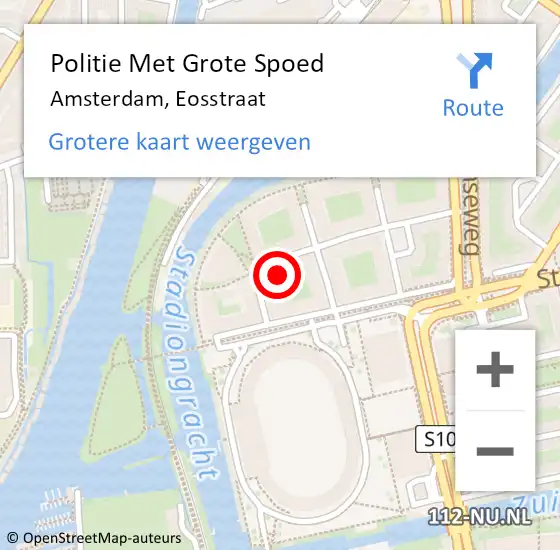 Locatie op kaart van de 112 melding: Politie Met Grote Spoed Naar Amsterdam, Eosstraat op 26 november 2023 20:17