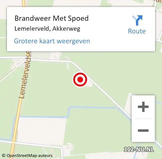 Locatie op kaart van de 112 melding: Brandweer Met Spoed Naar Lemelerveld, Akkerweg op 26 november 2023 21:27