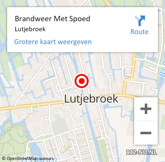 Locatie op kaart van de 112 melding: Brandweer Met Spoed Naar Lutjebroek op 27 november 2023 00:02