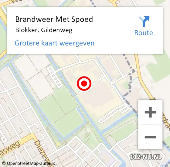 Locatie op kaart van de 112 melding: Brandweer Met Spoed Naar Blokker, Gildenweg op 27 november 2023 00:45