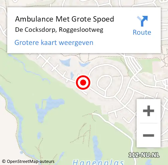 Locatie op kaart van de 112 melding: Ambulance Met Grote Spoed Naar De Cocksdorp, Roggeslootweg op 27 november 2023 02:46