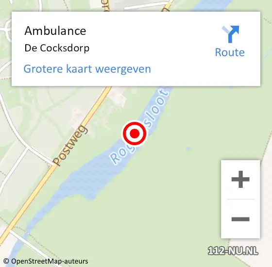 Locatie op kaart van de 112 melding: Ambulance De Cocksdorp op 27 november 2023 03:05