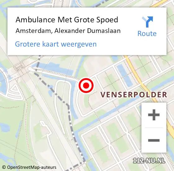 Locatie op kaart van de 112 melding: Ambulance Met Grote Spoed Naar Amsterdam, Alexander Dumaslaan op 27 november 2023 08:27