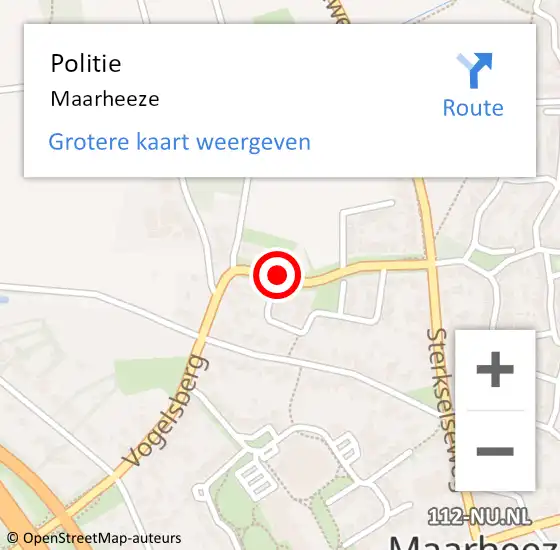 Locatie op kaart van de 112 melding: Politie Maarheeze op 27 november 2023 10:18