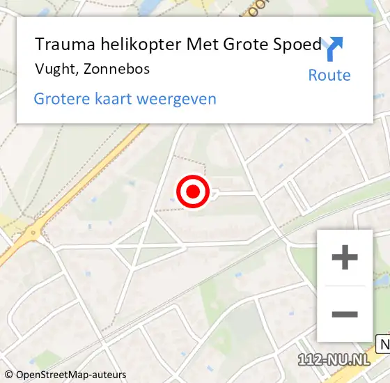 Locatie op kaart van de 112 melding: Trauma helikopter Met Grote Spoed Naar Vught, Zonnebos op 27 november 2023 11:28