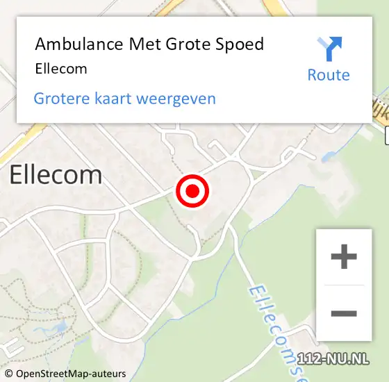 Locatie op kaart van de 112 melding: Ambulance Met Grote Spoed Naar Ellecom op 27 november 2023 11:54