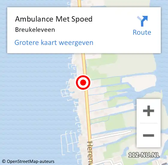 Locatie op kaart van de 112 melding: Ambulance Met Spoed Naar Breukeleveen op 27 november 2023 12:24