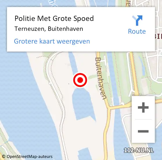 Locatie op kaart van de 112 melding: Politie Met Grote Spoed Naar Terneuzen, Buitenhaven op 27 november 2023 12:36