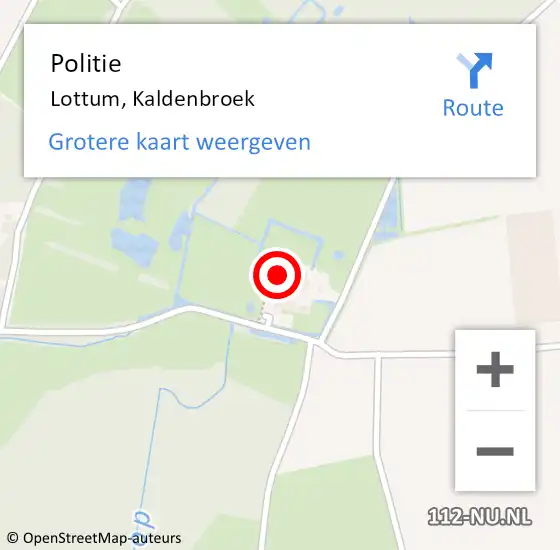 Locatie op kaart van de 112 melding: Politie Lottum, Kaldenbroek op 27 november 2023 13:09