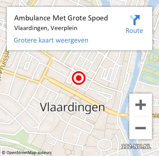 Locatie op kaart van de 112 melding: Ambulance Met Grote Spoed Naar Vlaardingen, Veerplein op 27 november 2023 15:14