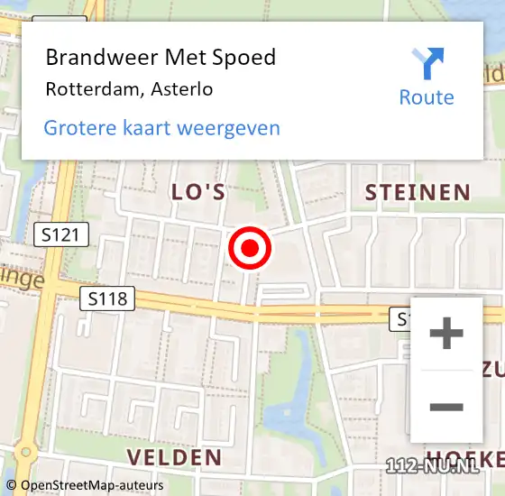 Locatie op kaart van de 112 melding: Brandweer Met Spoed Naar Rotterdam, Asterlo op 27 november 2023 15:41