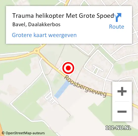 Locatie op kaart van de 112 melding: Trauma helikopter Met Grote Spoed Naar Bavel, Daalakkerbos op 27 november 2023 16:48