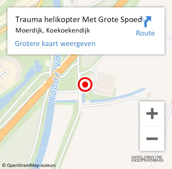 Locatie op kaart van de 112 melding: Trauma helikopter Met Grote Spoed Naar Moerdijk, Koekoekendijk op 27 november 2023 16:54