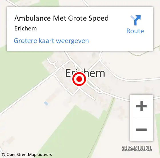 Locatie op kaart van de 112 melding: Ambulance Met Grote Spoed Naar Erichem op 27 november 2023 18:54
