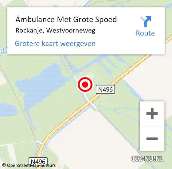 Locatie op kaart van de 112 melding: Ambulance Met Grote Spoed Naar Rockanje, Westvoorneweg op 27 november 2023 19:16