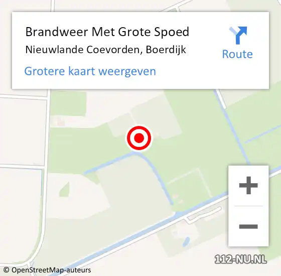 Locatie op kaart van de 112 melding: Brandweer Met Grote Spoed Naar Nieuwlande Coevorden, Boerdijk op 27 november 2023 21:34