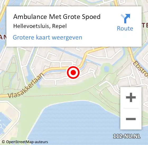 Locatie op kaart van de 112 melding: Ambulance Met Grote Spoed Naar Hellevoetsluis, Repel op 28 november 2023 02:30