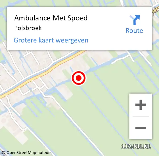 Locatie op kaart van de 112 melding: Ambulance Met Spoed Naar Polsbroek op 28 november 2023 03:04