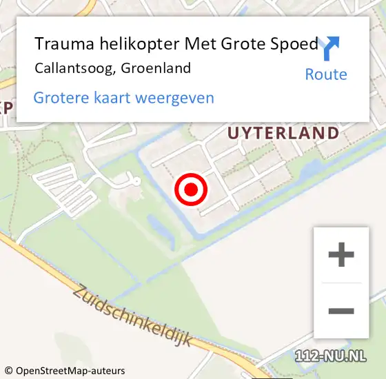 Locatie op kaart van de 112 melding: Trauma helikopter Met Grote Spoed Naar Callantsoog, Groenland op 28 november 2023 03:56
