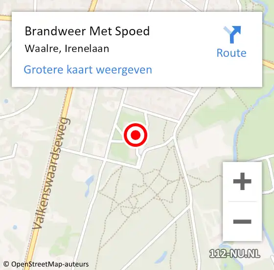 Locatie op kaart van de 112 melding: Brandweer Met Spoed Naar Waalre, Irenelaan op 28 november 2023 06:45