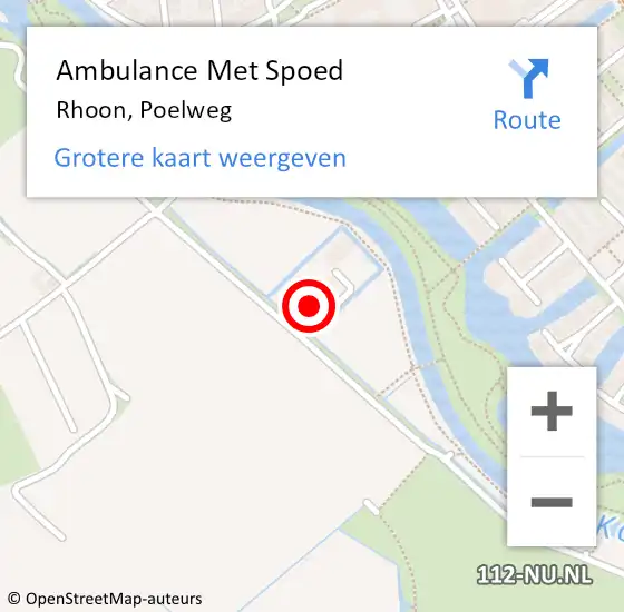 Locatie op kaart van de 112 melding: Ambulance Met Spoed Naar Rhoon, Poelweg op 28 november 2023 09:46