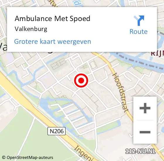 Locatie op kaart van de 112 melding: Ambulance Met Spoed Naar Valkenburg op 28 november 2023 10:25