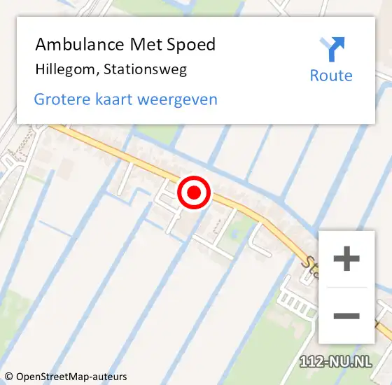Locatie op kaart van de 112 melding: Ambulance Met Spoed Naar Hillegom, Stationsweg op 28 november 2023 12:28