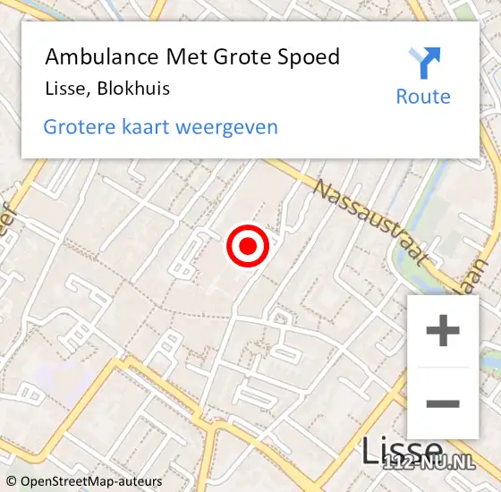 Locatie op kaart van de 112 melding: Ambulance Met Grote Spoed Naar Lisse, Blokhuis op 28 november 2023 13:19