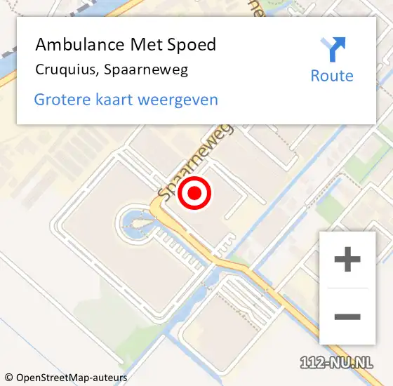 Locatie op kaart van de 112 melding: Ambulance Met Spoed Naar Cruquius, Spaarneweg op 28 november 2023 13:26