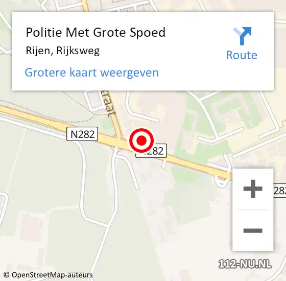 Locatie op kaart van de 112 melding: Politie Met Grote Spoed Naar Rijen, Rijksweg op 28 november 2023 17:28