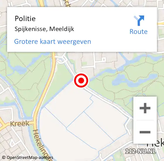 Locatie op kaart van de 112 melding: Politie Spijkenisse, Meeldijk op 28 november 2023 17:39