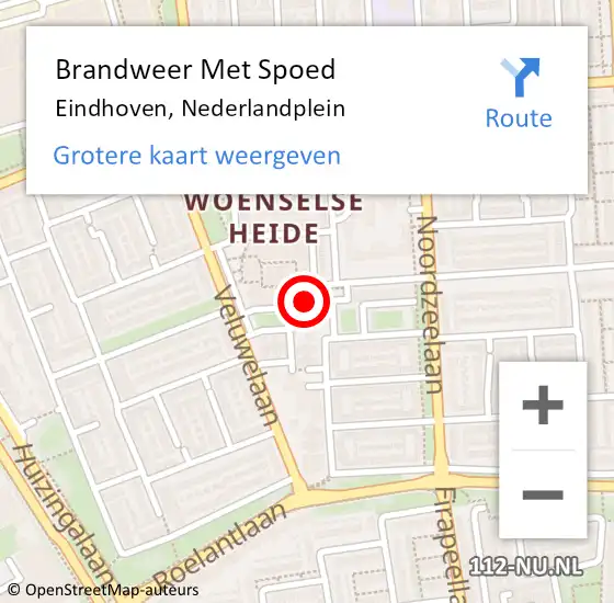 Locatie op kaart van de 112 melding: Brandweer Met Spoed Naar Eindhoven, Nederlandplein op 28 november 2023 17:43