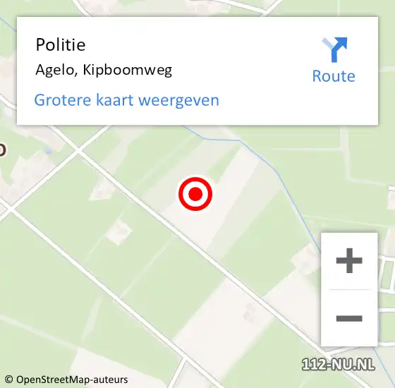 Locatie op kaart van de 112 melding: Politie Agelo, Kipboomweg op 28 november 2023 19:14