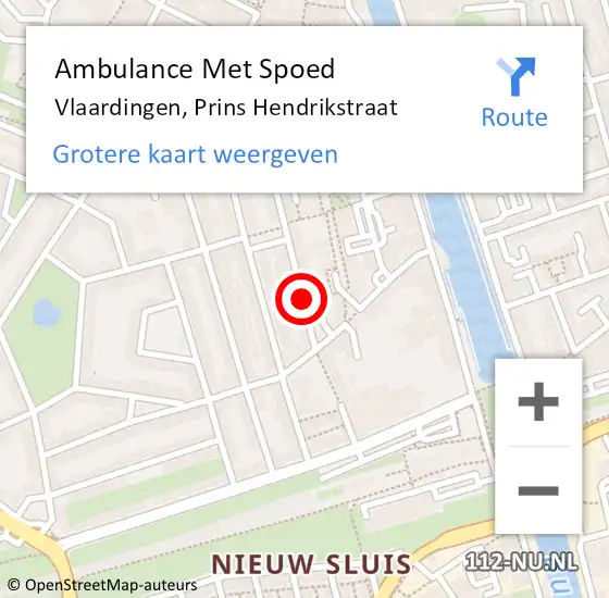Locatie op kaart van de 112 melding: Ambulance Met Spoed Naar Vlaardingen, Prins Hendrikstraat op 29 november 2023 02:34