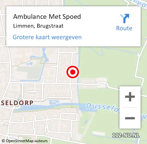 Locatie op kaart van de 112 melding: Ambulance Met Spoed Naar Limmen, Brugstraat op 29 november 2023 06:41