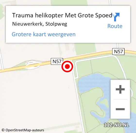 Locatie op kaart van de 112 melding: Trauma helikopter Met Grote Spoed Naar Nieuwerkerk, Stolpweg op 29 november 2023 07:05