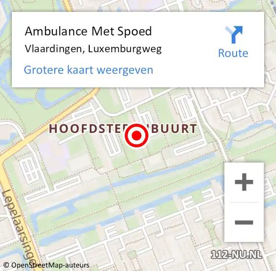 Locatie op kaart van de 112 melding: Ambulance Met Spoed Naar Vlaardingen, Luxemburgweg op 29 november 2023 08:48